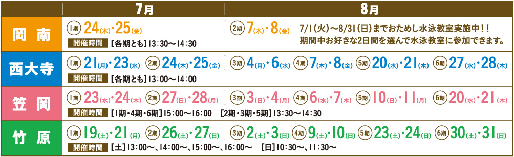 スケジュール