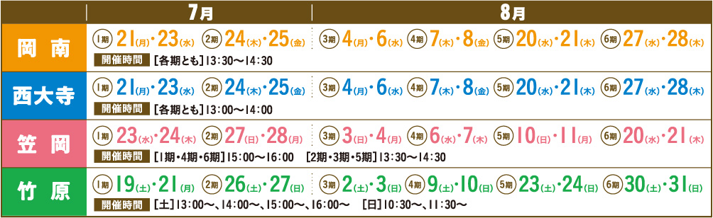 スケジュール